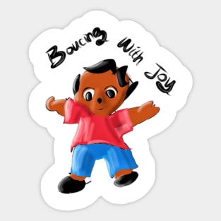 Bouncing with joy, Baby Bear Dancing White T-Shirt Sticker